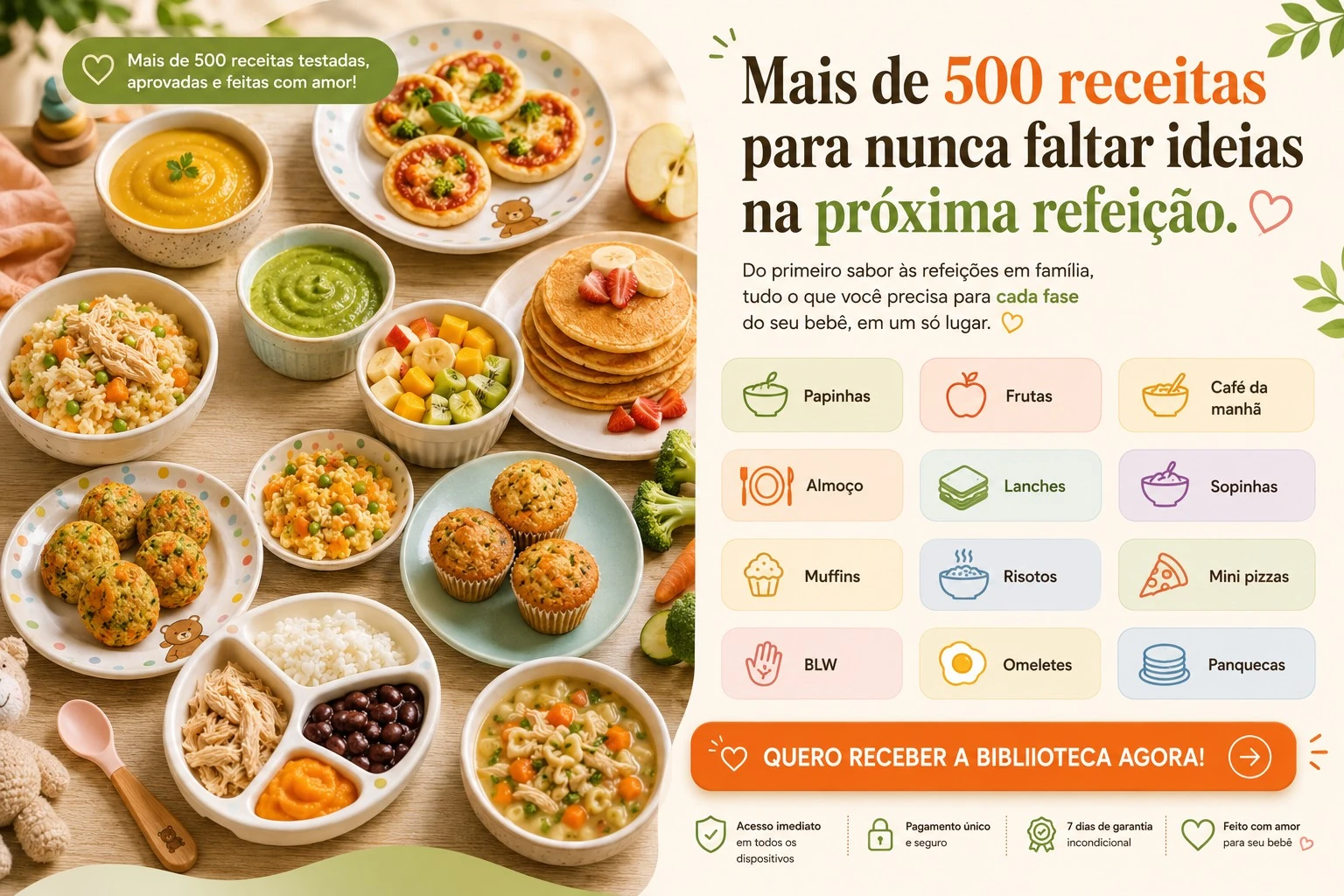 Mais de 500 receitas para diferentes refeições