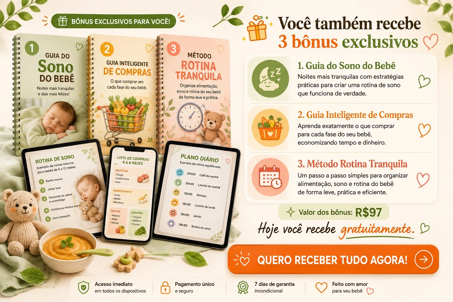 Três bônus exclusivos