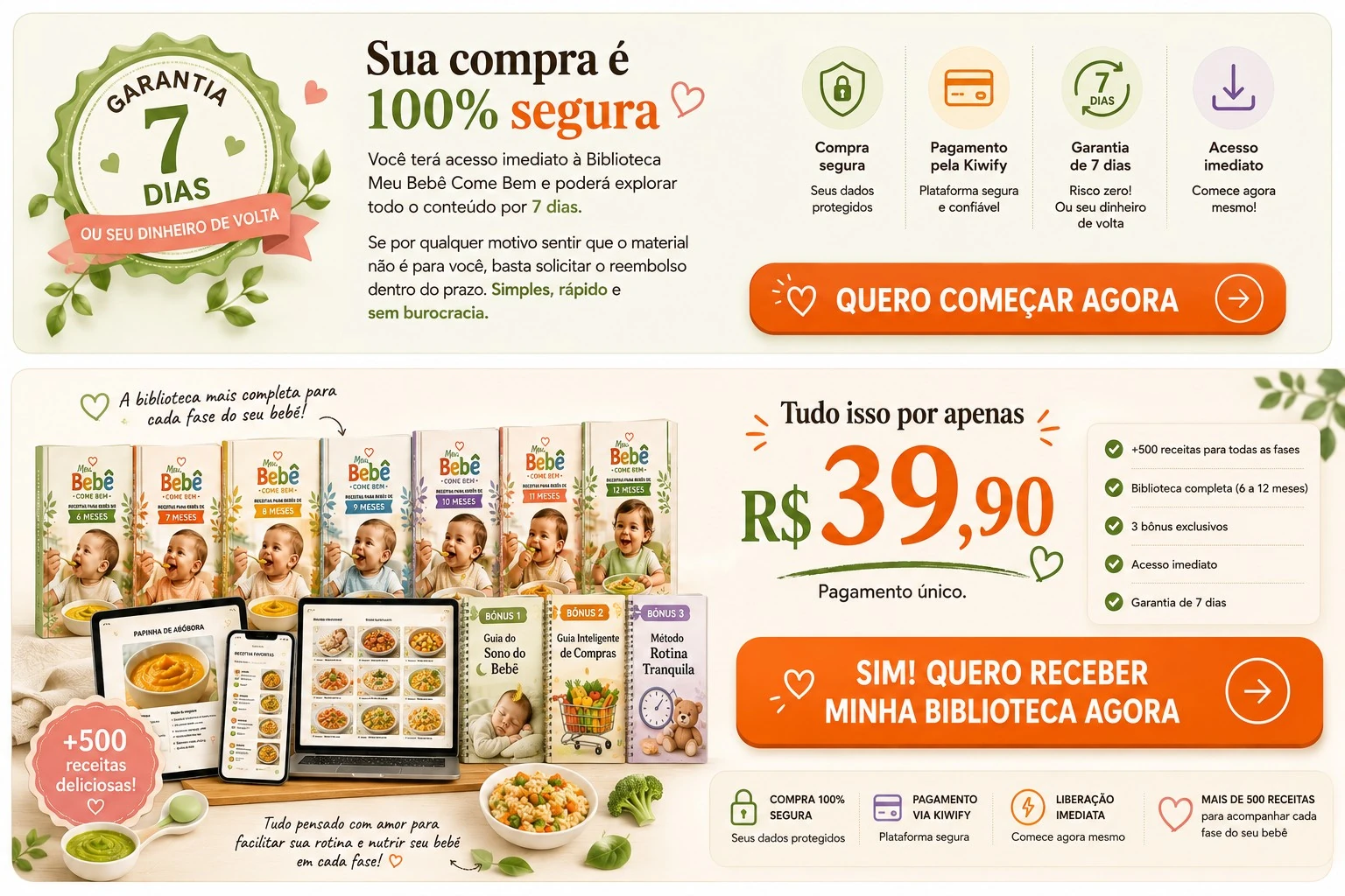 Garantia de 7 dias e oferta por R$ 39,90